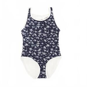 NEW SAINT IDA girl's beach club floral swimsuit in blue